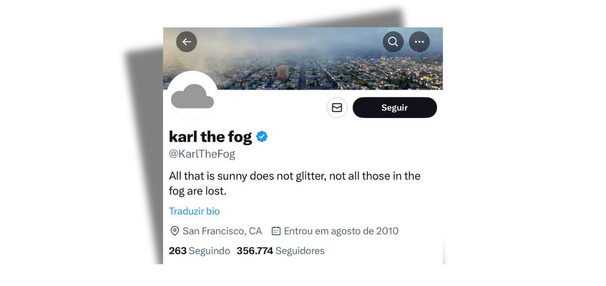 Print da conta no Twitter (X) de Karl, the Fog